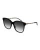 Gucci Gg0654S001  Rectangular  Square Black Antique Shiny Endura Gold Shiny Black W Nb