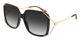 Gucci Gg0647S001 Rectangular  Square Shiny Black Blackgoldgrey Woman Nb